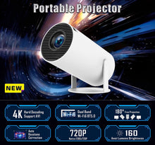 Load image into Gallery viewer, Portable Mini Projector 4K DualWiFi6 Bluetooth BT5.0 Android Home Theater