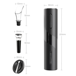 Electric Wine Bottle Corkscrew Opener Set w Foil Cutter,Pourer & Stopper