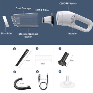 Cordless Handheld Vacuum Cleaner Stick Mini Lightweight 2-in-1 Vacuum for Pet Hair Hardwood Floor Cat Litter Carpet Home Cleaning