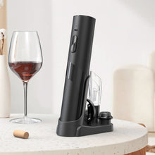 Load image into Gallery viewer, Rechargeable Wine Opener Electric Wine Bottle Opener 7-in-1 Wine Gift Set with Electric Vacuum Pump, Charging Station, Foil Cutter, Wine Aerator Pourer and 2 Wine Stoppers