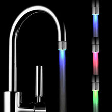 Load image into Gallery viewer, LED Light Faucet Glow w Water Flow &amp; Temp Sensor 3 Color for Kitchen &amp; Bathroom