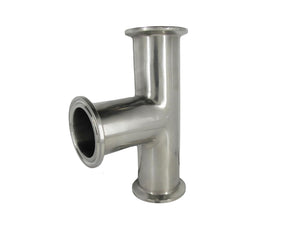 Tri Clamp Stainless Steel 304 Sanitary Tee Pipe Fittings (3/4”~4”)