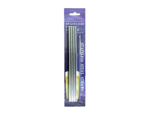New Stainless Steel Reusable Straw Sets for Cocktail & Drinks