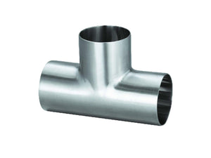 Stainless Steel 304 Sanitary Tee Pipe Fittings with Weld Ends (3/4 ~ 4 inch)
