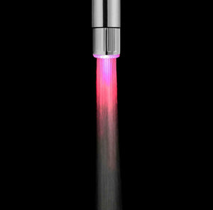 LED Light Faucet Glow w Water Flow & Temp Sensor 3 Color for Kitchen & Bathroom
