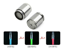Load image into Gallery viewer, LED Light Faucet Glow w Water Flow &amp; Temp Sensor 3 Color for Kitchen &amp; Bathroom