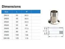 Load image into Gallery viewer, Tri Clamp Stainless Steel 304 Adaptors for 1/2” - 3&quot; Male Pipe Converter