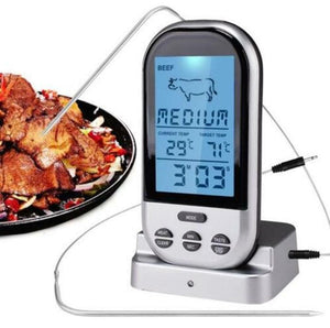 Remote Wireless BBQ Meat Thermometer with Sharp Pointed Probe
