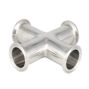 Stainless Steel 304 Sanitary 4  Way Cross  Tri-Clamp (1 ~ 4")