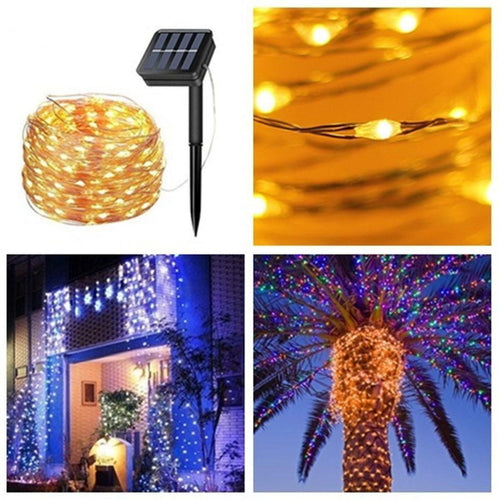 Solar Fairly Light Outdoor Waterproof Copper Wire String LED Light