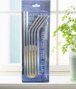 New Stainless Steel Reusable Straw Sets for Cocktail & Drinks