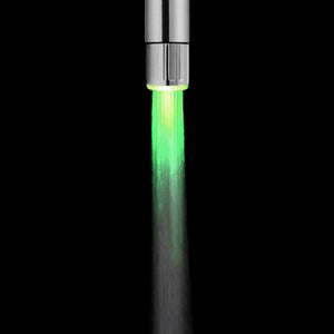 LED Light Faucet Glow w Water Flow & Temp Sensor 3 Color for Kitchen & Bathroom