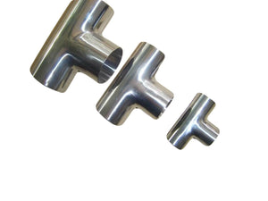 Stainless Steel 304 Sanitary Tee Pipe Fittings with Weld Ends (3/4 ~ 4 inch)
