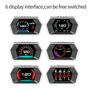 Car OBD2 GPS Head Up Display Smart Digital Meter HD Digital Display Alarm System
