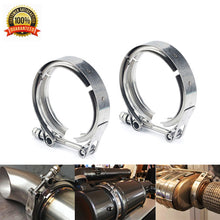 Load image into Gallery viewer, 2pc Set Stainless Steel V-Band Clamp &amp; Flange Kit for Turbo Downpipe Exhaust