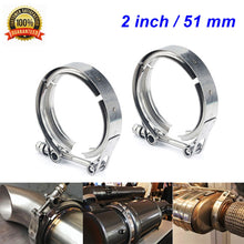 Load image into Gallery viewer, 2pc Set Stainless Steel V-Band Clamp &amp; Flange Kit for Turbo Downpipe Exhaust