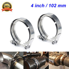 Load image into Gallery viewer, 2pc Set Stainless Steel V-Band Clamp &amp; Flange Kit for Turbo Downpipe Exhaust