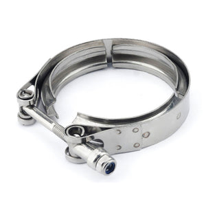 2pc Set Stainless Steel V-Band Clamp & Flange Kit for Turbo Downpipe Exhaust