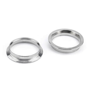 2pc Set Stainless Steel V-Band Clamp & Flange Kit for Turbo Downpipe Exhaust