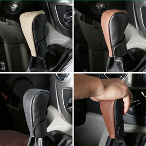 Universal Car Gear Knot Cover Handbrake Non-Slip PU Leather Protector
