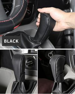 Universal Car Gear Knot Cover Handbrake Non-Slip PU Leather Protector