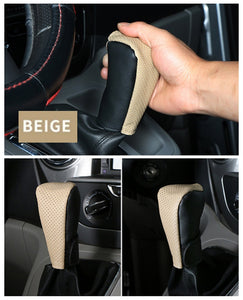 Universal Car Gear Knot Cover Handbrake Non-Slip PU Leather Protector