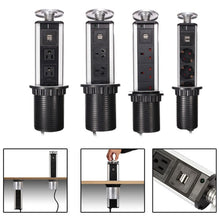 Load image into Gallery viewer, Pull Pop Up Socket 3 Plug 2 USB Port Hidden Outlet For Work Desk &amp; Kitchen