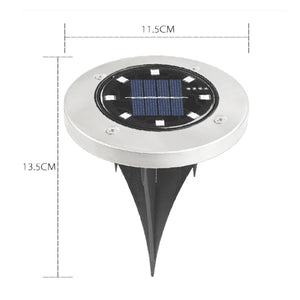 Solar Powered Waterproof Stainless Steel Landscape Color Changed 8 LED Garden Light