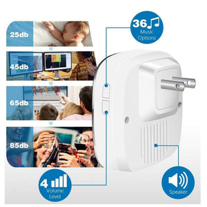 Wireless Waterproof Doorbell Kit Adjustable Volume 36 Chime / Kit de sonnette étanche sans fil Volume réglable 36 Carillon
