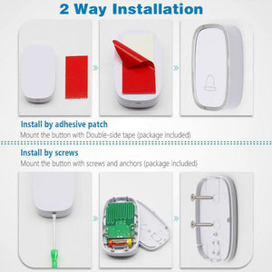 Wireless Waterproof Doorbell Kit Adjustable Volume 36 Chime / Kit de sonnette étanche sans fil Volume réglable 36 Carillon
