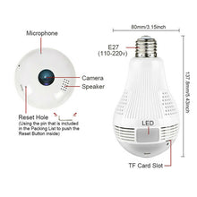 Load image into Gallery viewer, Panoramic 360° Fisheye 1080 HD Hidden Bulb Light WiFi Security Lamp Camera