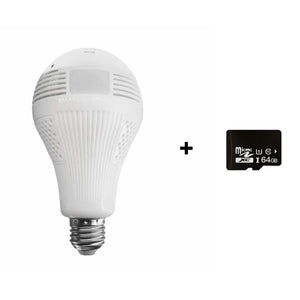 Panoramic 360° Fisheye 1080 HD Hidden Bulb Light WiFi Security Lamp Camera