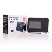 Load image into Gallery viewer, Digital Color Weather Station Alarm Clock Time LCD Projection