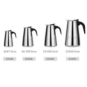 Stainless Steel Italian Espresso Coffee Stovetop Coffee Maker Moka Pot Percolator (2,4,6,9 Cup)