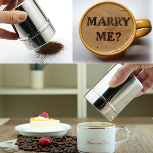 Stainless Steel Deluxe Mesh Shaker Cappuccino Coffee Decorating Latte Art Barista Tool