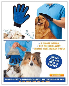 True Touch De-Shedding Glove Gentle And Efficient Remove Pet Dog Cat Hair Massage Grooming