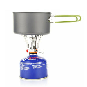 Outdoor Mini Gas Stove Cooking Set Nonstick Pans for Picnic Camping Hiking / Mini poêle à gaz extérieur Poêle à gaz Ensemble antiadhésifs
