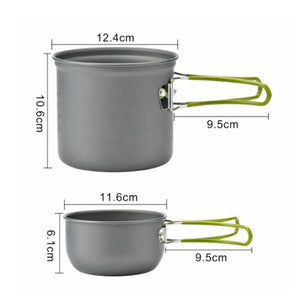 Outdoor Mini Gas Stove Cooking Set Nonstick Pans for Picnic Camping Hiking / Mini poêle à gaz extérieur Poêle à gaz Ensemble antiadhésifs