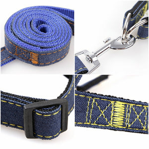 Adjustable Dog Pet Harness No Pull Nylon Denim Leash Set / Harnais pour chien réglable Pas de traction Nylon Denim Leash Set