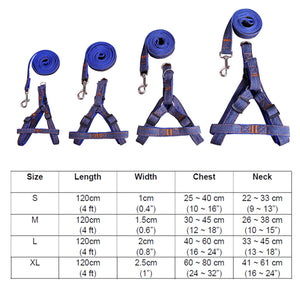 Adjustable Dog Pet Harness No Pull Nylon Denim Leash Set / Harnais pour chien réglable Pas de traction Nylon Denim Leash Set