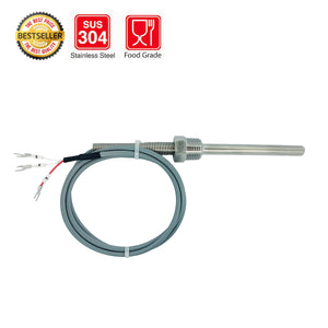RTD PT100 Temperature Sensors Stainless Steel Waterproof Proof Probe & 1/2” NPT Threads