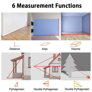 Handheld Digital Laser Point Distance Meter Measure Tape Range Finder (ft/m)