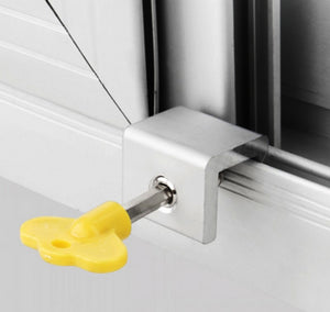 Pack of 4pc Adjustable Sliding Window Door Frame Security Lock Stopper
