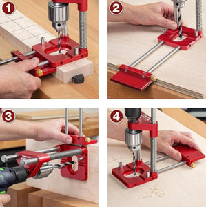 Woodworking Positioning Locator Adjustable Drill Hole Kit Tool