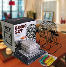 Load image into Gallery viewer, Complete Bingo Game Set Lotto Party Game 75 Balls,18 Cards &amp; Cage